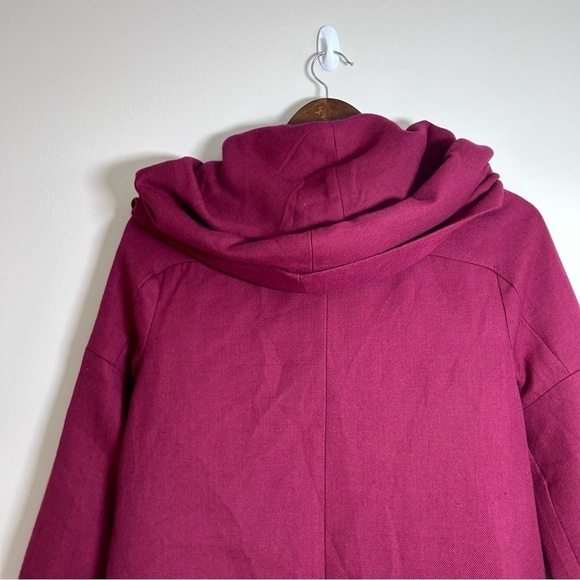 RW& Co Wool Coat Hooded w/ Extra Large Hood Witchy Cloak Style Fuchsia Small - Picture 5 of 10